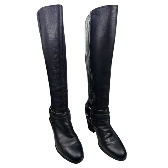 Frye Women’s Essa Black Leather Harness Riding Boot Size US 9.5