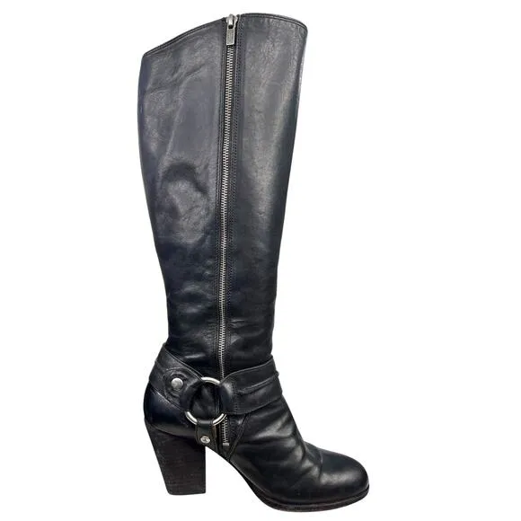 Frye Women’s Essa Black Leather Harness Riding Boot Size US 9.5
