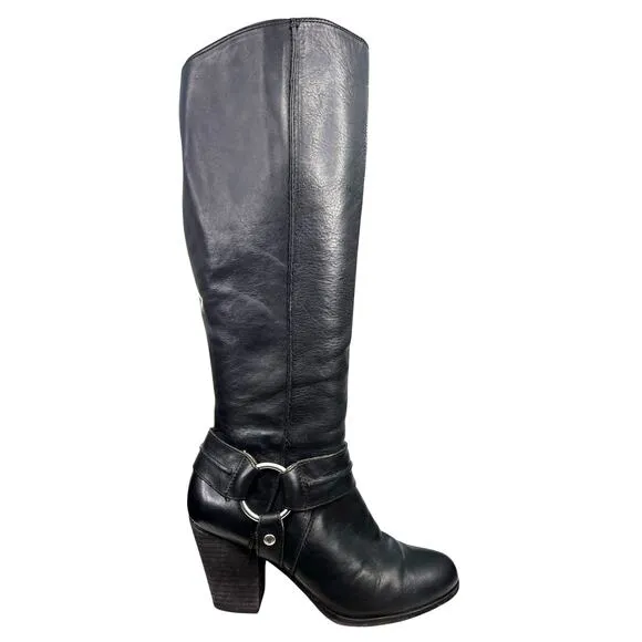 Frye Women’s Essa Black Leather Harness Riding Boot Size US 9.5