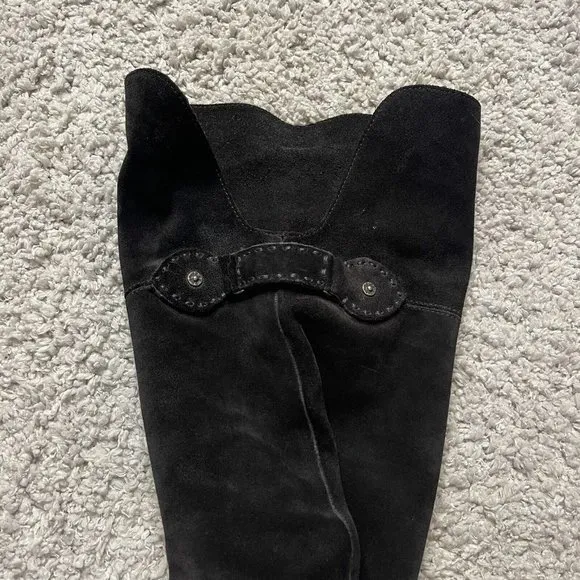 Frye Women's Shirley Over The Knee Boots Black Suede Leather Size 10