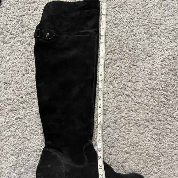 Frye Women's Shirley Over The Knee Boots Black Suede Leather Size 10