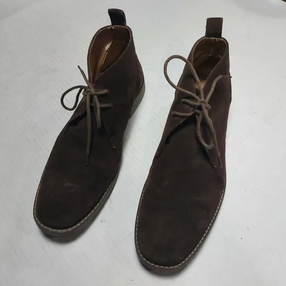 G H Bass &amp; Company Men Pearce Dark Brown Leather Chukka Boots Size 12D