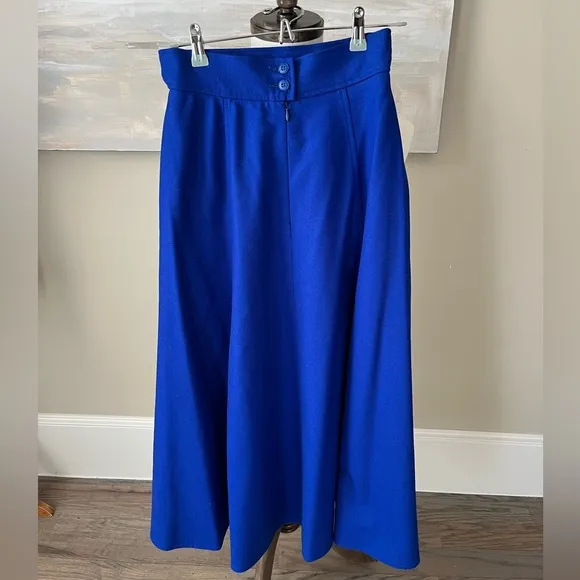 Geiger vintage classic royal blue wool circle skirt