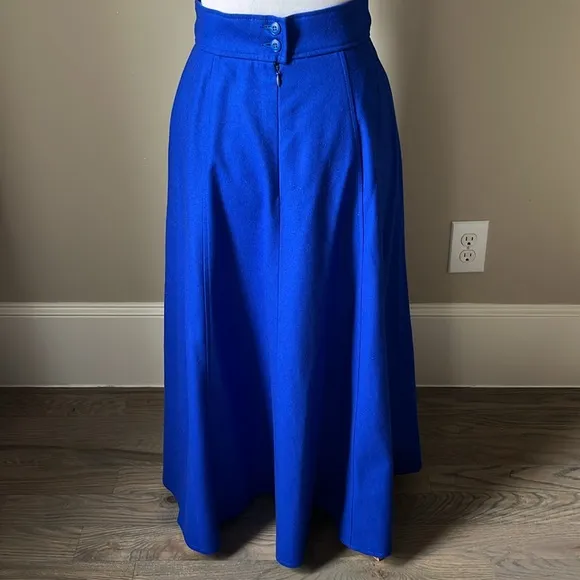 Geiger vintage classic royal blue wool circle skirt