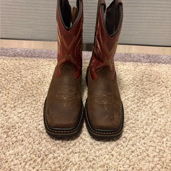 Georgia Boot Kids Brown and Red Boots