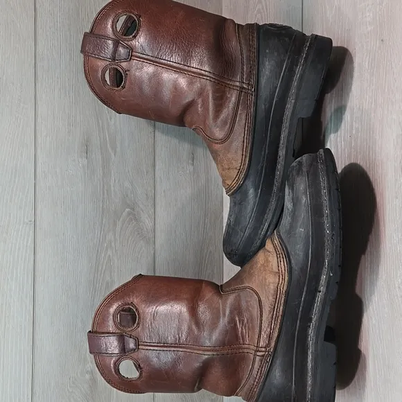 Georgia Boot Men Steel Toe G5655 12&quot; ST Pull On Mud Dog Leather Boots 10.5W
