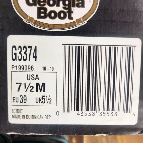 Georgia Giant 6&quot; Steel Toed Work Boots Womens 7.5 M Brown Leather Lace Up G3374