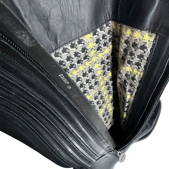 Geox Fecility Leather Boots Women Size US 8 EU 39 Black‎ Side Zip Block Heel