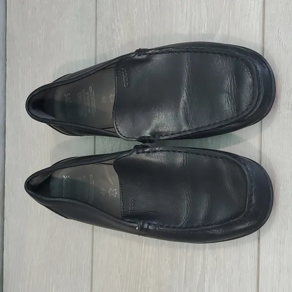 GEOX Respira Kids Boys  Leather Comfort Slip On Loafer Moc shoes sz 36/4
