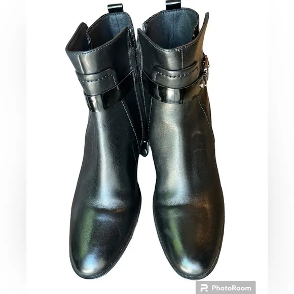 GEOX Respira Women Black leather boots size 38 (7.5)