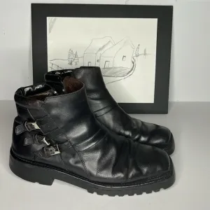 Gianni Versace Black Mens Chelsea Ankle Boots Mens Size 10.5