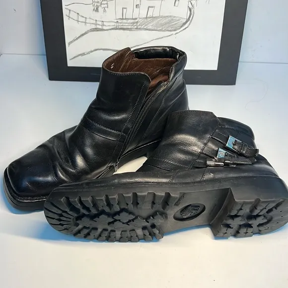 Gianni Versace Black Mens Chelsea Ankle Boots Mens Size 10.5