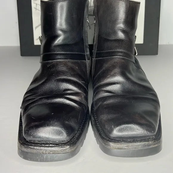 Gianni Versace Black Mens Chelsea Ankle Boots Mens Size 10.5
