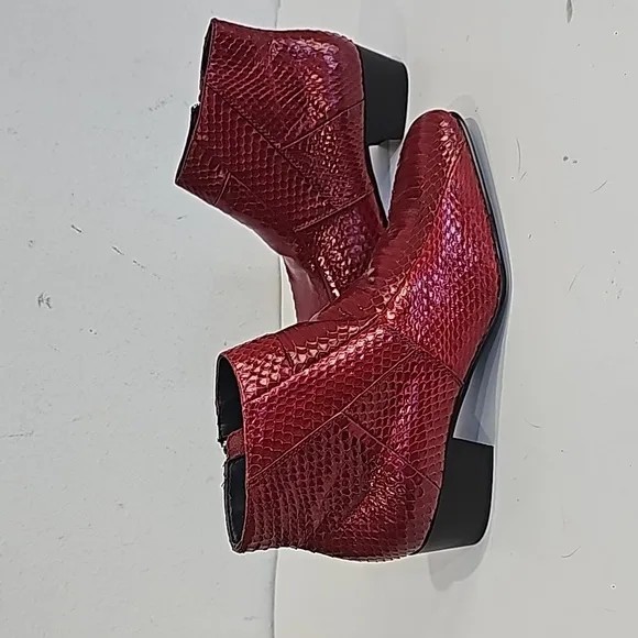 Giorgio Brutini &quot;Tuscon&quot; Red  Genuine Snakeskin Men Ankle Boots Size 9