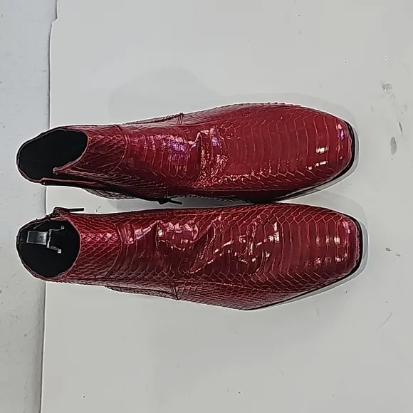 Giorgio Brutini &quot;Tuscon&quot; Red  Genuine Snakeskin Men Ankle Boots Size 9