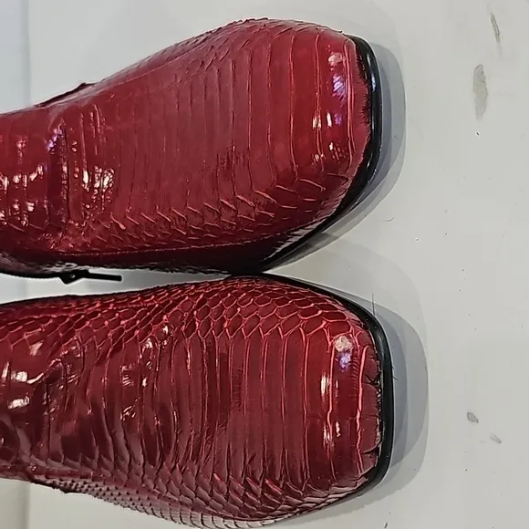 Giorgio Brutini &quot;Tuscon&quot; Red  Genuine Snakeskin Men Ankle Boots Size 9