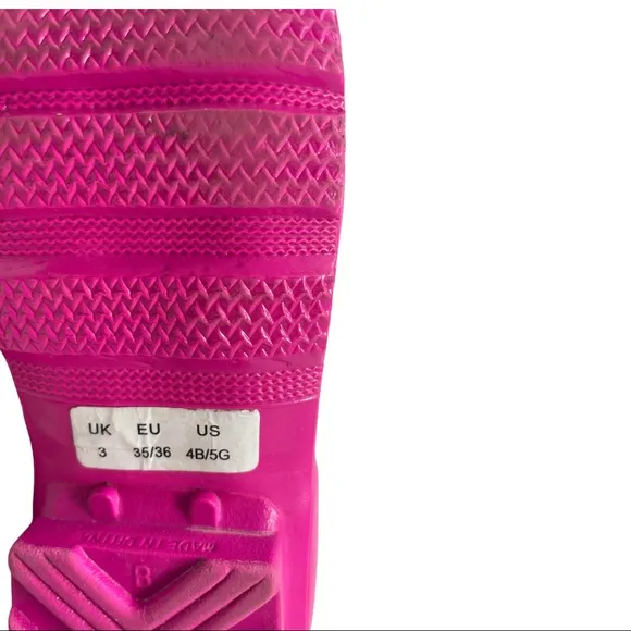 Girls Hot Pink Hunter Boots Original Kids Gloss US Size 5G