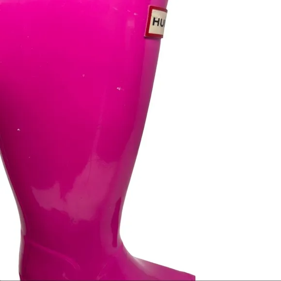 Girls Hot Pink Hunter Boots Original Kids Gloss US Size 5G