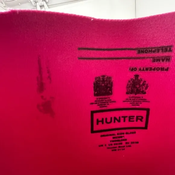Girls Hot Pink Hunter Boots Original Kids Gloss US Size 5G