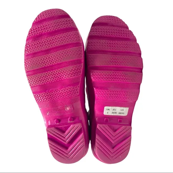 Girls Hot Pink Hunter Boots Original Kids Gloss US Size 5G