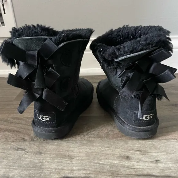 Girl’s Toddler Bailey Bow Black UGG Boots