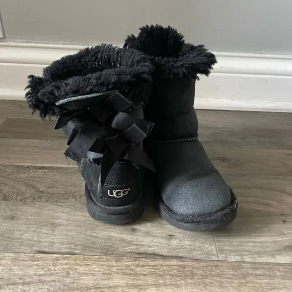 Girl’s Toddler Bailey Bow Black UGG Boots