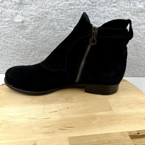 Goffredo Fantini Materia Prima Boot Women 40.5 Size 10.5 Black Suede Zip Ankle