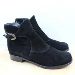 Goffredo Fantini Materia Prima Boot Women 40.5 Size 10.5 Black Suede Zip Ankle
