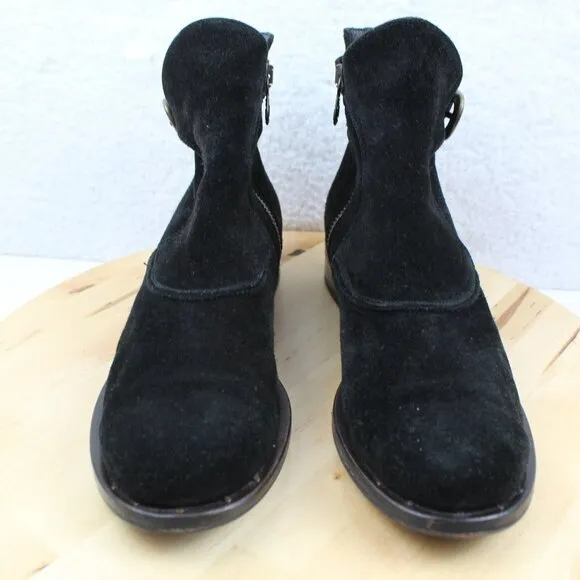 Goffredo Fantini Materia Prima Boot Women 40.5 Size 10.5 Black Suede Zip Ankle