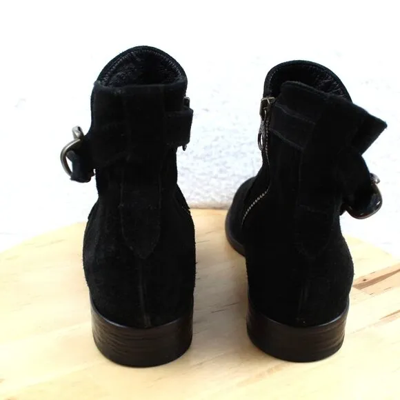 Goffredo Fantini Materia Prima Boot Women 40.5 Size 10.5 Black Suede Zip Ankle