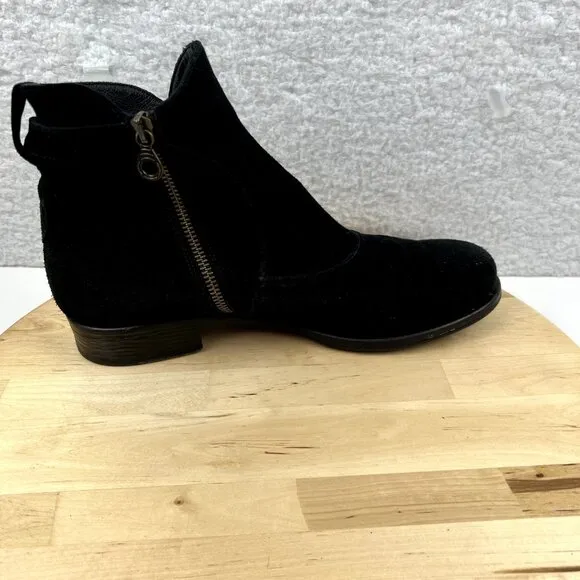 Goffredo Fantini Materia Prima Boot Women 40.5 Size 10.5 Black Suede Zip Ankle
