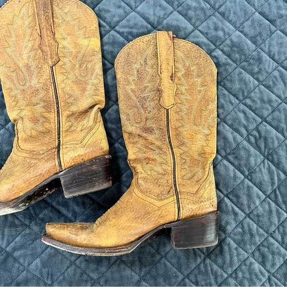 Golden Guns Boots Women Size 6 western Brown Tan Cowgirl Leather Shoe Point Toe