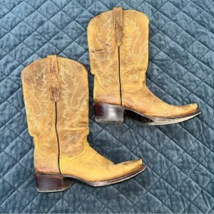Golden Guns Boots Women Size 6 western Brown Tan Cowgirl Leather Shoe Point Toe