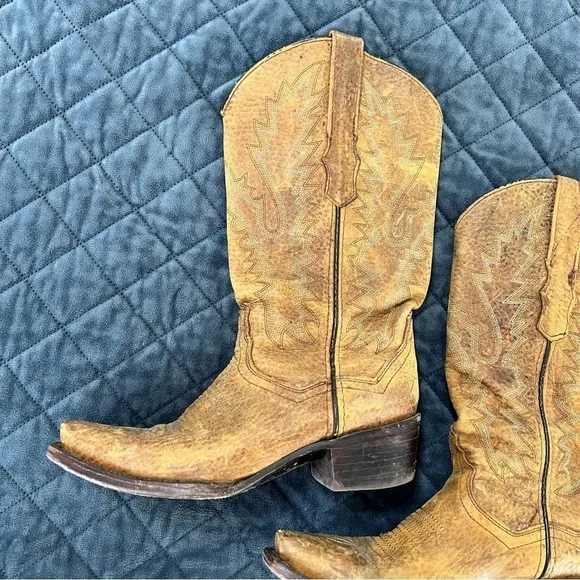 Golden Guns Boots Women Size 6 western Brown Tan Cowgirl Leather Shoe Point Toe