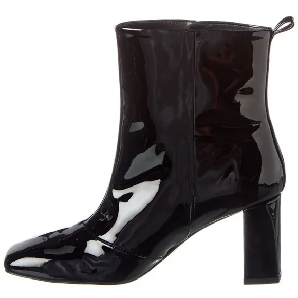 Good American Square Toed Boots Sz 7 | Good American Patent Leather Ankle Boots-