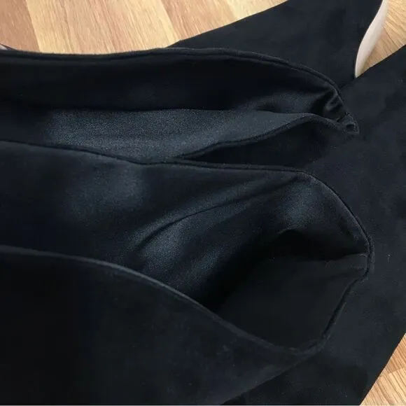 GOOD AMERICAN Black Stiletto Thigh High Slouch Boots Over The Knee Size 6 New