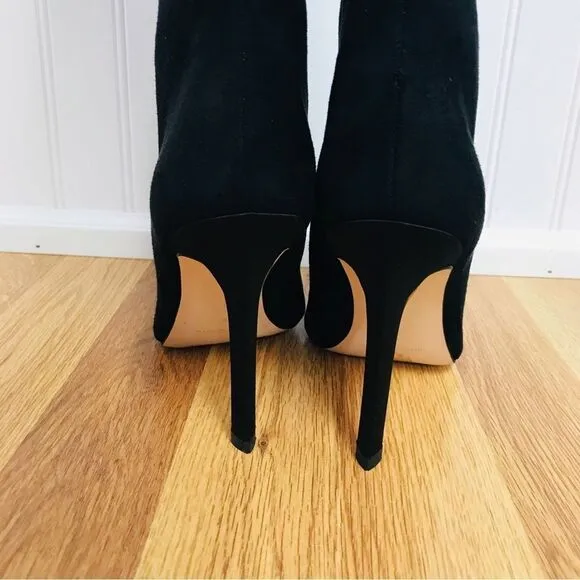 GOOD AMERICAN Black Stiletto Thigh High Slouch Boots Over The Knee Size 6 New