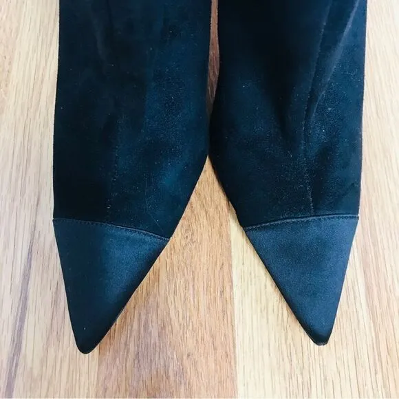 GOOD AMERICAN Black Stiletto Thigh High Slouch Boots Over The Knee Size 6 New