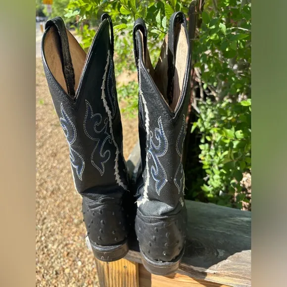 Gran Lider men’s leather cowboy boots 7.5 ostrich 9.5 women
