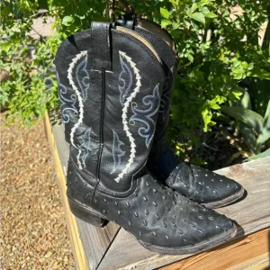 Gran Lider men’s leather cowboy boots 7.5 ostrich 9.5 women