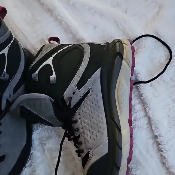Gray and Black Hiking Boots