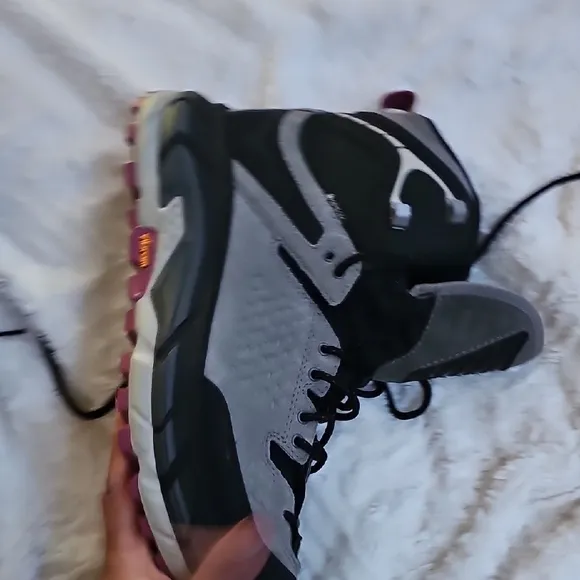 Gray and Black Hiking Boots
