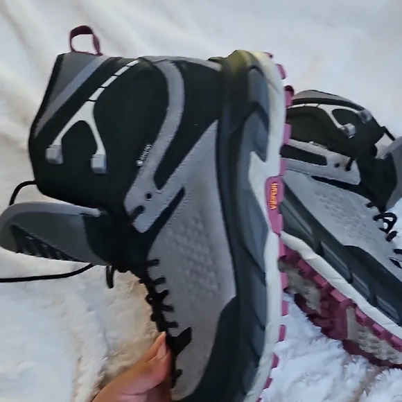 Gray and Black Hiking Boots