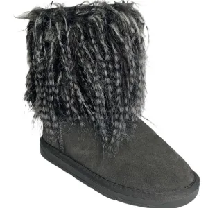 Gray Himalaya UGG Ankle Boots Booties  Size 6 Faux Fur Lined Pre Owned