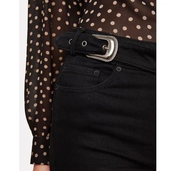 GRLFRND Denim Zoey Double Buckle Slim Jeans