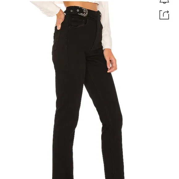 GRLFRND Denim Zoey Double Buckle Slim Jeans