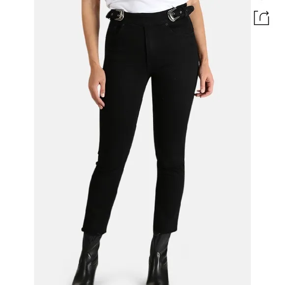 GRLFRND Denim Zoey Double Buckle Slim Jeans