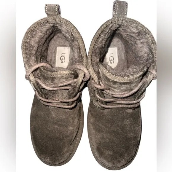 {GUC UGG Neumel Chukka Suede Boots Fur in Euculyptus Spray Womens Size 8}