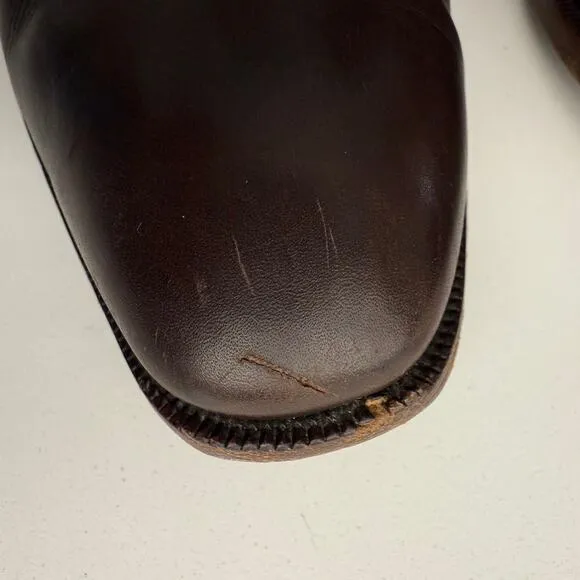 Gucci Chelsea Side Gore Snip Toe Dark Brown Leather Pull On Boots men 9