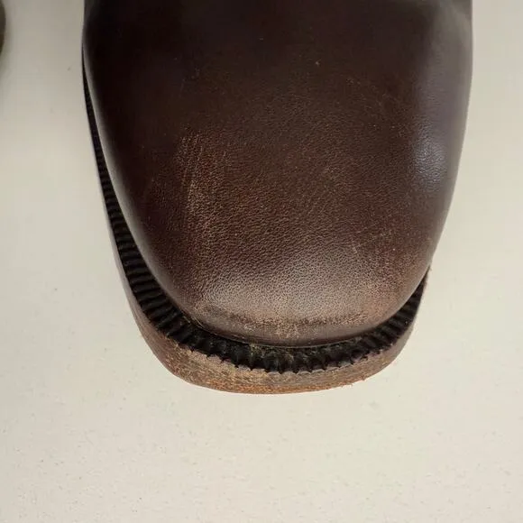 Gucci Chelsea Side Gore Snip Toe Dark Brown Leather Pull On Boots men 9